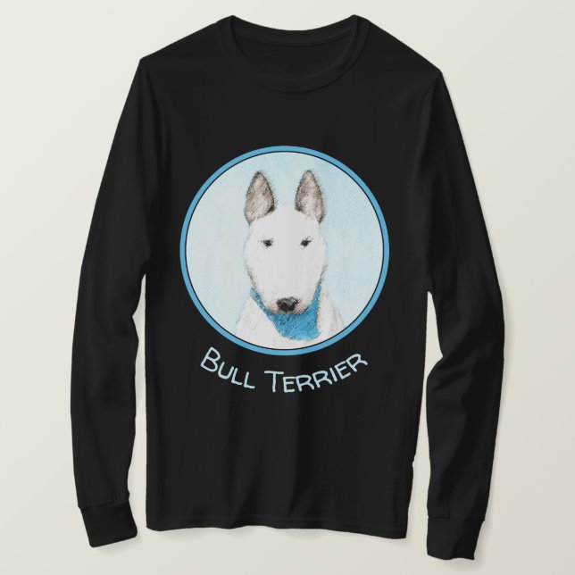 Camiseta Pintura de Bull Terrier - Arte de Perro Original. (Anverso del diseño)