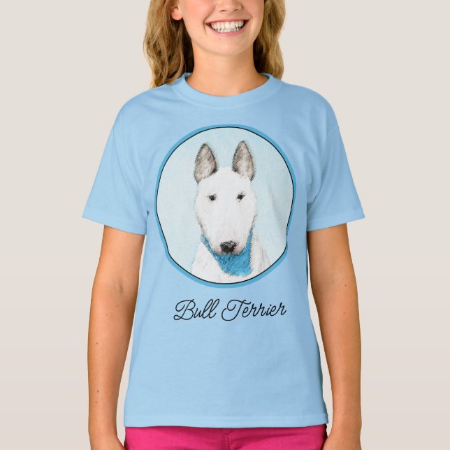 Camiseta Pintura de Bull Terrier - Cute original de perro a (Anverso)