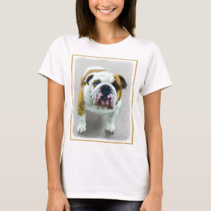Camiseta Pintura de bulldog - Arte de perros original y lin