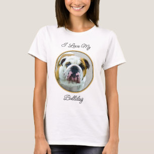 Camiseta Pintura de bulldog - Arte de perros original y lin