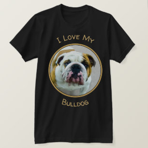 Camiseta Pintura de bulldog - Arte de perros original y lin