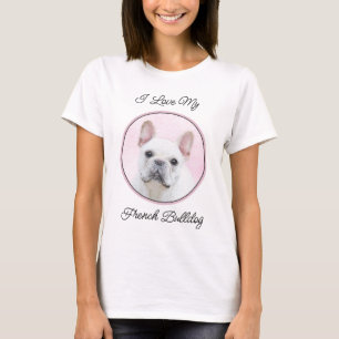 Camiseta Pintura de Bulldog francés (crema/blanco) - Arte d
