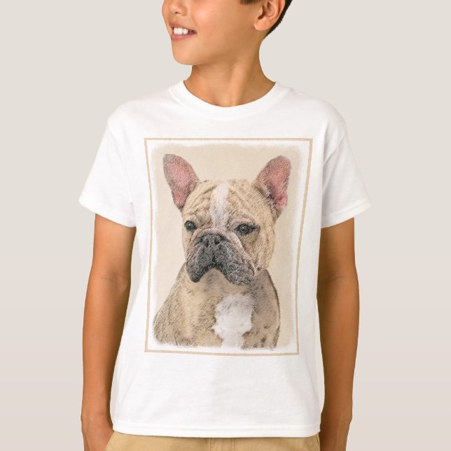 Camiseta Pintura de Bulldog francés (Sable) - Cuto original (Anverso)