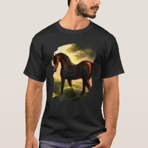 Camiseta Pintura de Caballo Vintage Retro Cabalgata Caballo