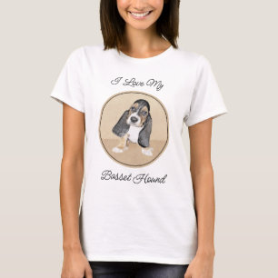Camiseta Pintura de cachorro de abeja de Basset - Arte Perr
