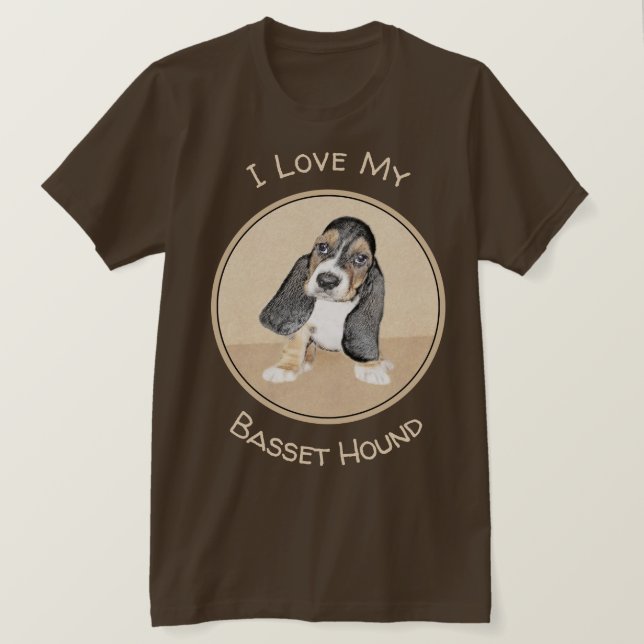 Camiseta Pintura de cachorro de abeja de Basset - Arte Perr (Anverso del diseño)