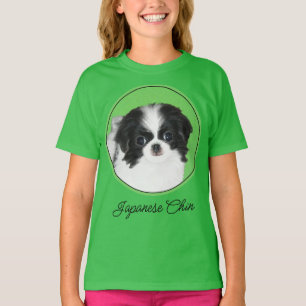 Camiseta Pintura de cachorro de Chin Japonés - Arte de perr