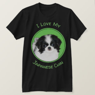 Camiseta Pintura de cachorro de Chin Japonés - Arte de perr