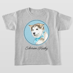 Camiseta Pintura de cachorro de Husky Siberiano - Arte orig