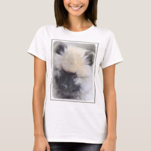 Camiseta Pintura de cachorro de Keeshond - Arte de perro or