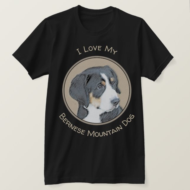 Camiseta Pintura de cachorro de perro de montaña de Berna - (Anverso del diseño)