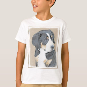 Camiseta Pintura de cachorro de perro de montaña de Berna -