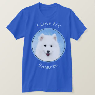 Camiseta Pintura de cachorro Samoyedo - Arte de perro origi