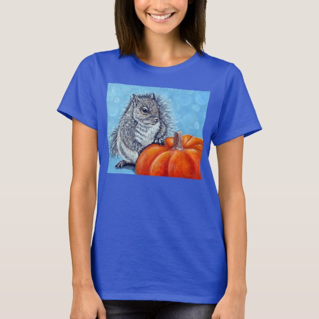 Camiseta Pintura de calabaza de ardilla (Anverso)