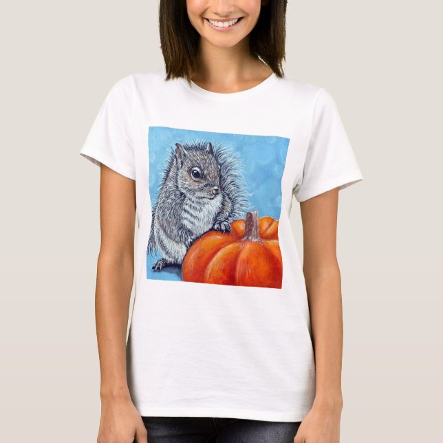 Camiseta Pintura de calabaza de ardilla (Anverso)