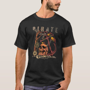 Camiseta Pintura De Calavera Vintage Para Vestuario Pirata