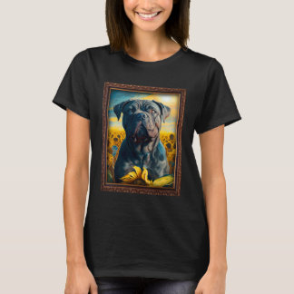 Camiseta Pintura de Cane Corso Girasol Flor Mamá Mujeres Fl