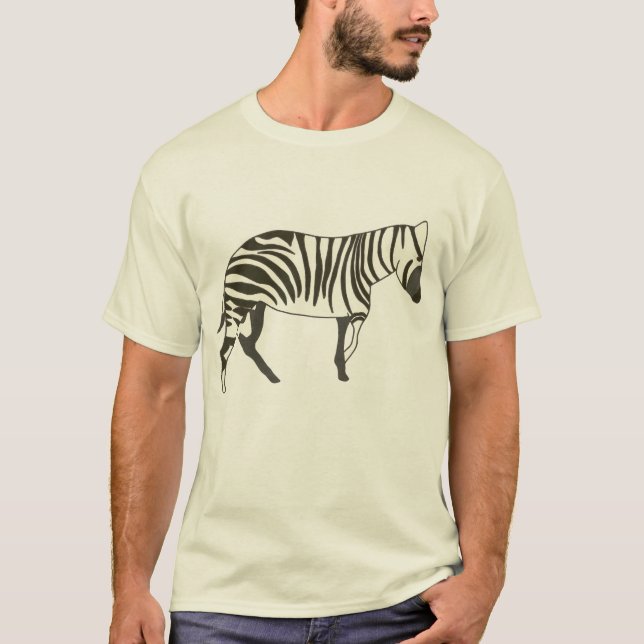 Camiseta Pintura de cebra, fauna y flora silvestres en cami (Anverso)