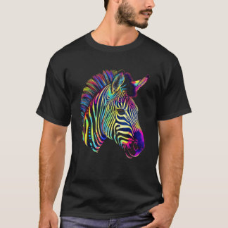 Camiseta Pintura de cebra Lover Animal Color Motif Zebra 1