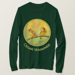 Camiseta Pintura de cedro Waxwing - Arte de perro original 