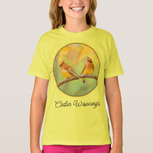 Camiseta Pintura de cedro Waxwing - Cute Original Dog Art T