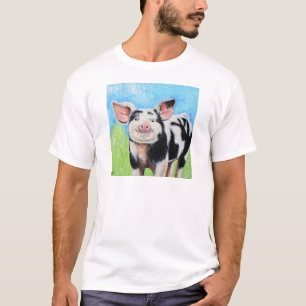 Camiseta Pintura de cerdito feliz