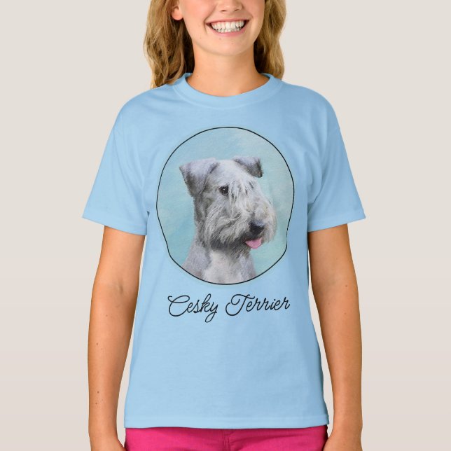 Camiseta Pintura de Cesky Terrier - Cuto original de perro  (Anverso)