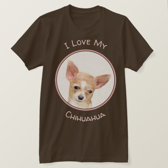 Camiseta Pintura de Chihuahua - Arte Perro Original. (Anverso del diseño)
