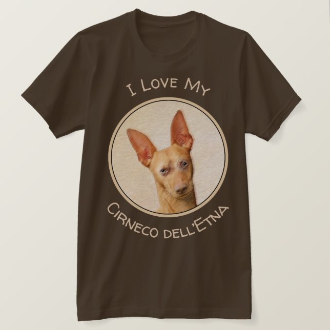 Camiseta Pintura de Cirneco dell'Etna - Arte de perros orig (Anverso del diseño)