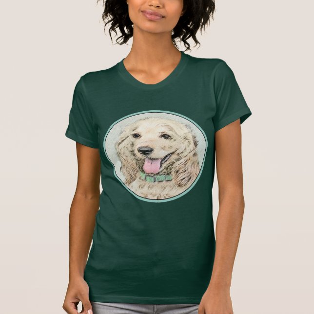 Camiseta Pintura de Cocker Spaniel Buff - Arte de Perro Ori (Anverso)