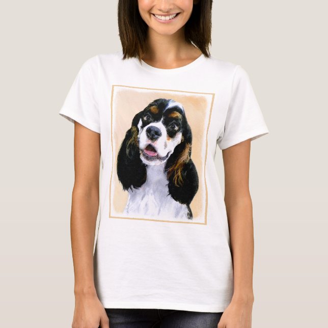 Camiseta Pintura de Cocker Spaniel (Parti) - Arte Perro Ori (Anverso)
