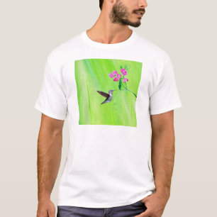 Camiseta Pintura de colibrí y guisantes dulces