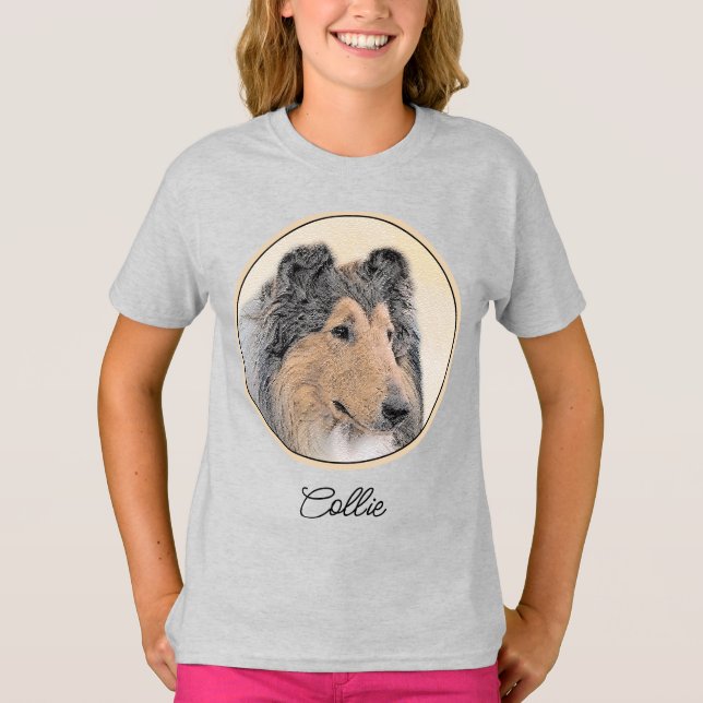 Camiseta Pintura de Collie (Rough) - Cute Original Dog Art  (Anverso)