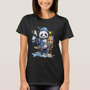 Camiseta Pintura de color de agua Panda Bear Artist Paint P