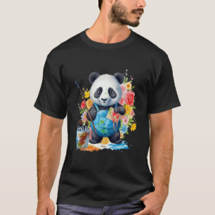Camiseta Pintura de color de agua Panda Bear Artist Paint P