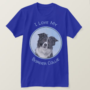 Camiseta Pintura de color de borde - Arte de perro original