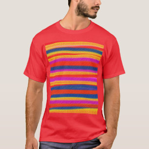 Camiseta Pintura de colores rayados en acrílico Resumen de 
