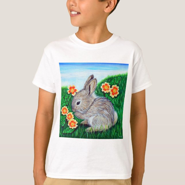 Camiseta Pintura de conejo de primavera (Anverso)