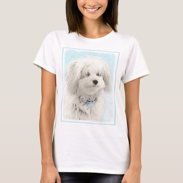 Camiseta Pintura de Coton de Tulear - Arte de perro origina (Anverso)