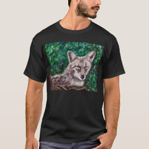 Camiseta Pintura de Coyote en el patio trasero