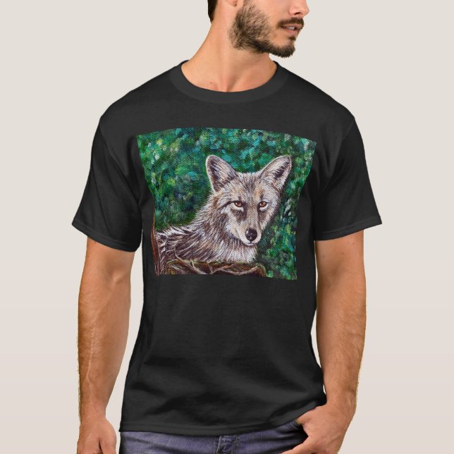 Camiseta Pintura de Coyote en el patio trasero (Anverso)