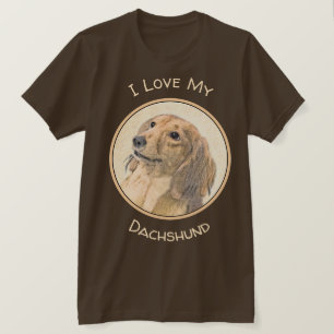 Camiseta Pintura de Dachshund (de cabello largo) - Arte Per