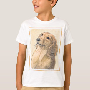 Camiseta Pintura de Dachshund (de cabello largo) - Arte Per