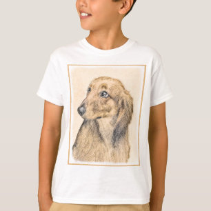 Camiseta Pintura de Dachshund (de cabello largo) - Arte Per