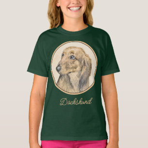 Camiseta Pintura de Dachshund (de cabello largo) - Arte Per