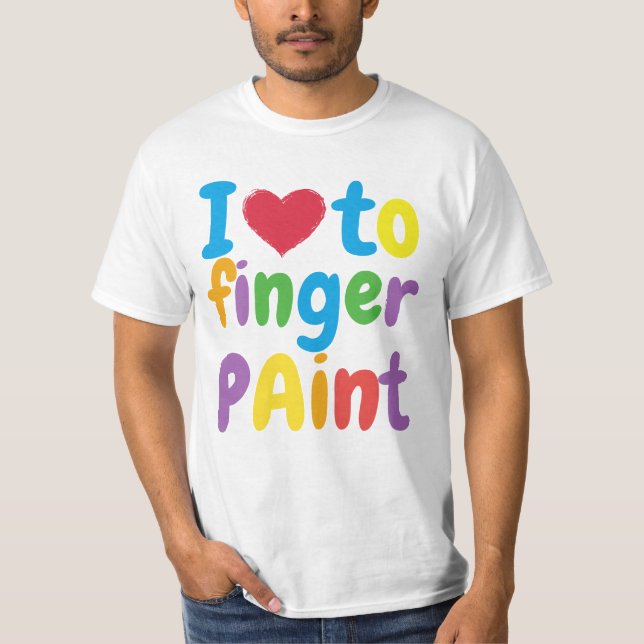 Camiseta pintura de dedo de amor (Anverso)