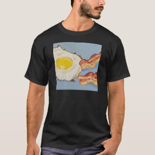 Camiseta Pintura de desayuno con tocino y huevo