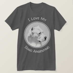 Camiseta Pintura de Dogo Argentino - Arte original del perr