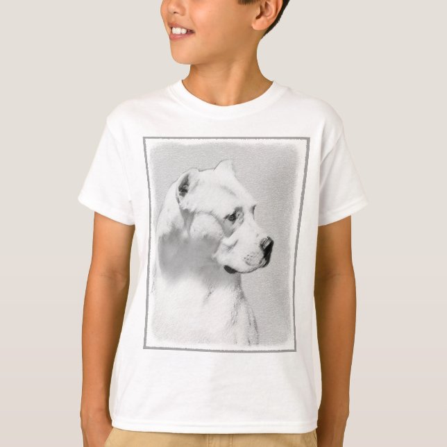 Camiseta Pintura de Dogo Argentino - Arte original del perr (Anverso)