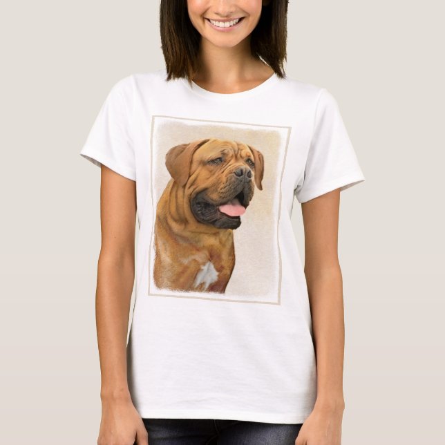 Camiseta Pintura de Dogue de Burdeos - Arte de perro origin (Anverso)
